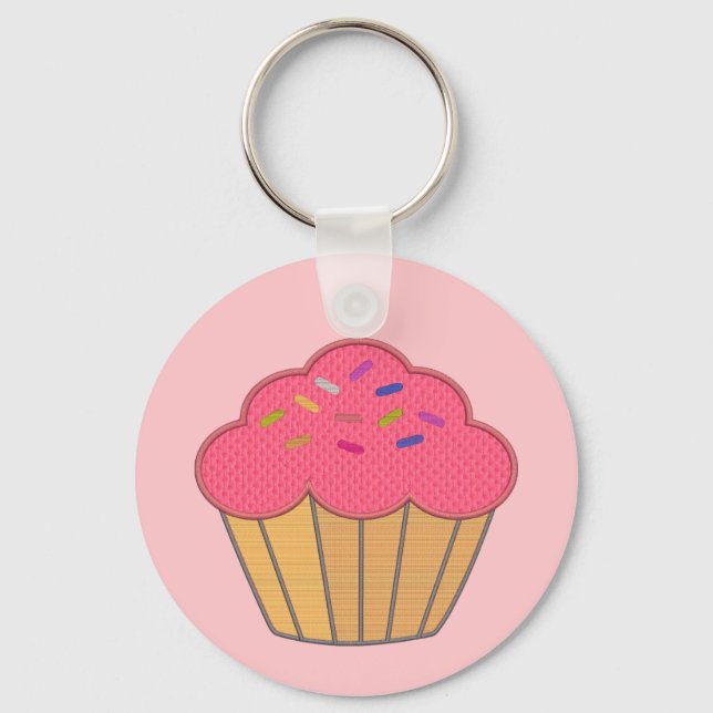 Strawberry Cupcake Imitate Stickerei drucken Schlüsselanhänger (Vorderseite)