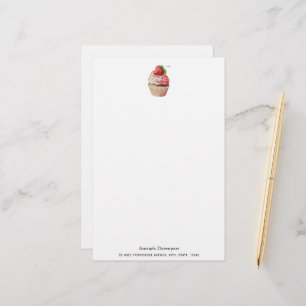 Strawberry Cupcake Sweet Dessert Briefpapier