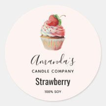 Strawberry Cupcake Sweet Dessert Candle Business
