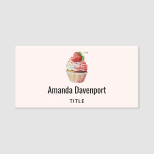 Strawberry Cupcake Sweet Dessert Namensschild