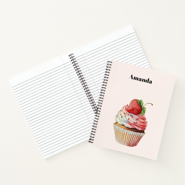 Strawberry Cupcake Sweet Dessert Notizbuch (Innenseite)