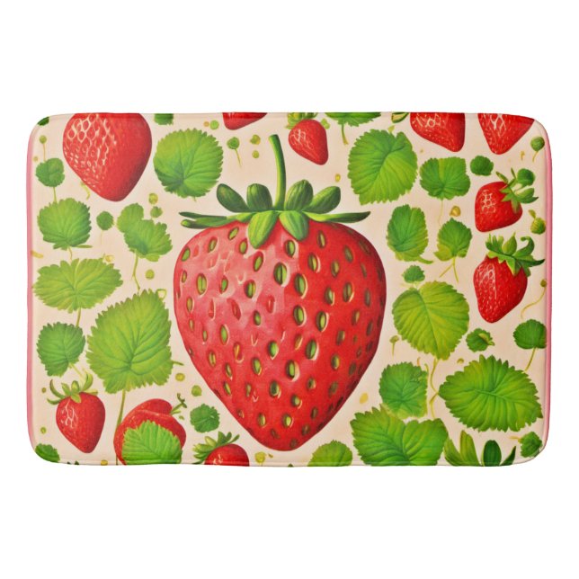 Strawberry Dadaist Artwork Badematte (Vorderseite)