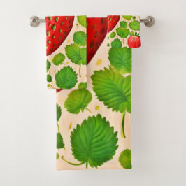 Strawberry Dadaist Artwork Badhandtuch Set