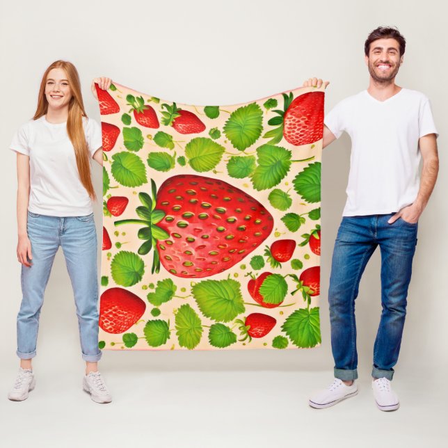Strawberry Dadaist Artwork Fleecedecke (Beispiel)