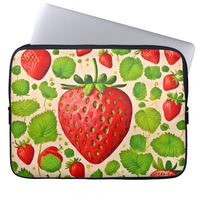 Strawberry Dadaist Artwork Laptopschutzhülle (Vorderseite)
