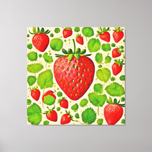 Strawberry Dadaist Artwork Leinwanddruck (Vorderseite)
