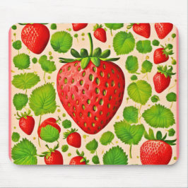 Strawberry Dadaist Artwork Mousepad