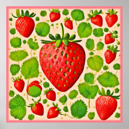 Strawberry Dadaist Artwork Poster
