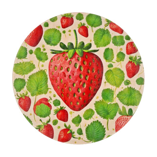 Strawberry Dadaist Artwork Schneidebrett (Vorderseite)