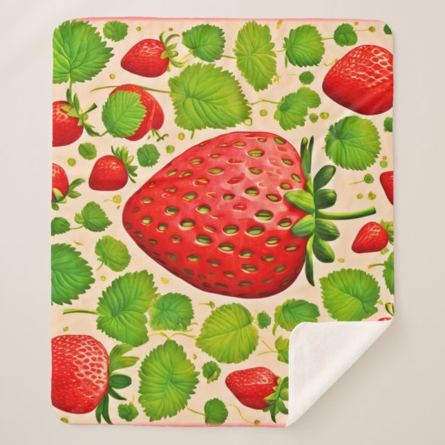 Strawberry Dadaist Artwork Sherpadecke (Vorderseite)