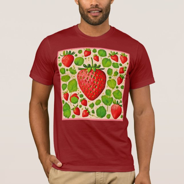 Strawberry Dadaist Artwork T-Shirt (Vorderseite)