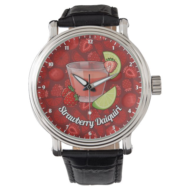 Strawberry Daiquiri Cocktail Armbanduhr (Vorderseite)