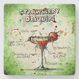 Strawberry Daiquiri Drink Rezept Steinuntersetzer