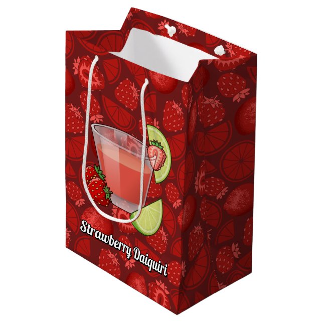 Strawberry Daiquiri Geschenktasche Mittlere Geschenktüte (Vorderseite Schrägansicht)