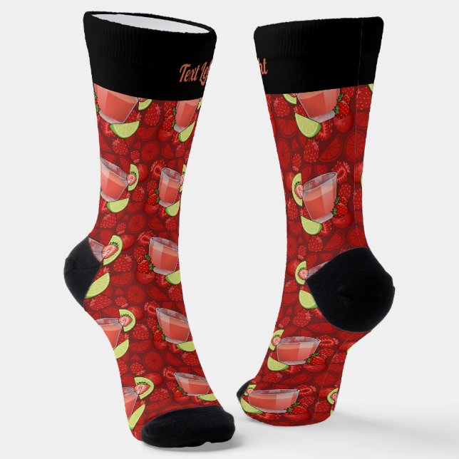Strawberry Daiquiri Pattern Socks Socken (Gewinkelt)