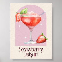 Strawberry Daiquiri | Poster du décor de bar