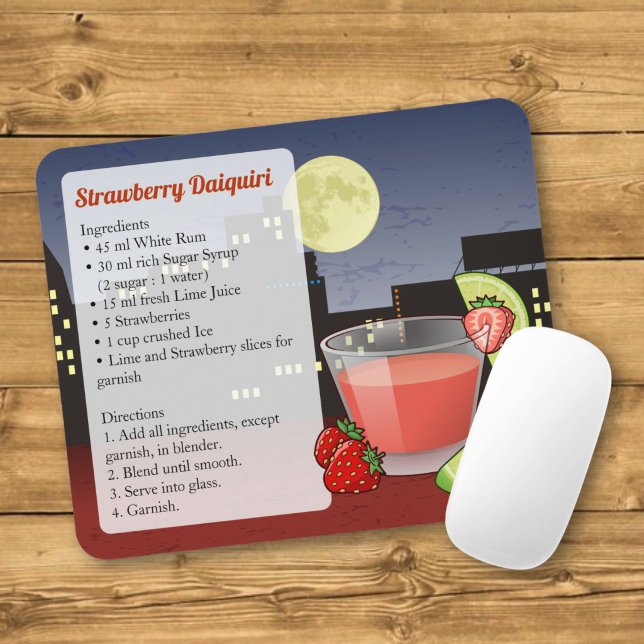 Strawberry Daiquiri Recipe Mouse Pad Mousepad (Von Creator hochgeladen)