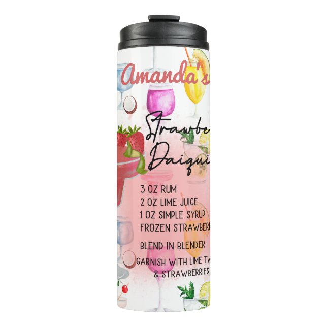 Strawberry Daiquiri Rezept Personalisiert Thermosbecher (Vorderseite)
