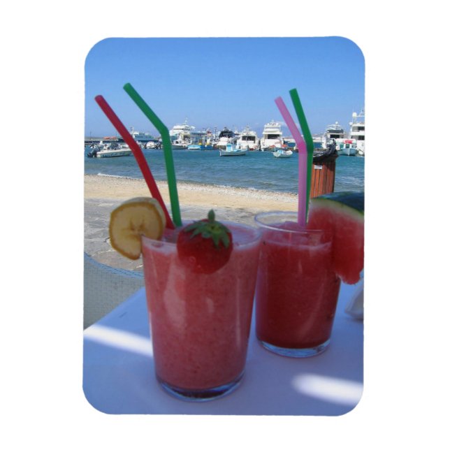 Strawberry Daiquiris bei Mykonos - Magnet für Foto (Vertikal)