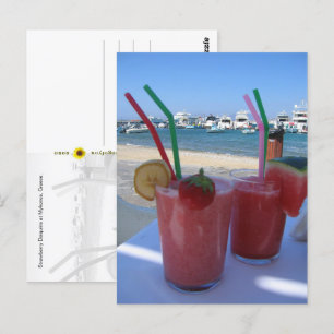 Strawberry Daiquiris, Mykonos, Griechenland - Postkarte