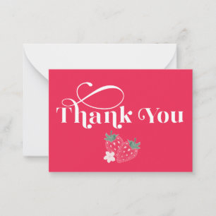 Strawberry Danke-Card - Berry First Birthday R Mitteilungskarte