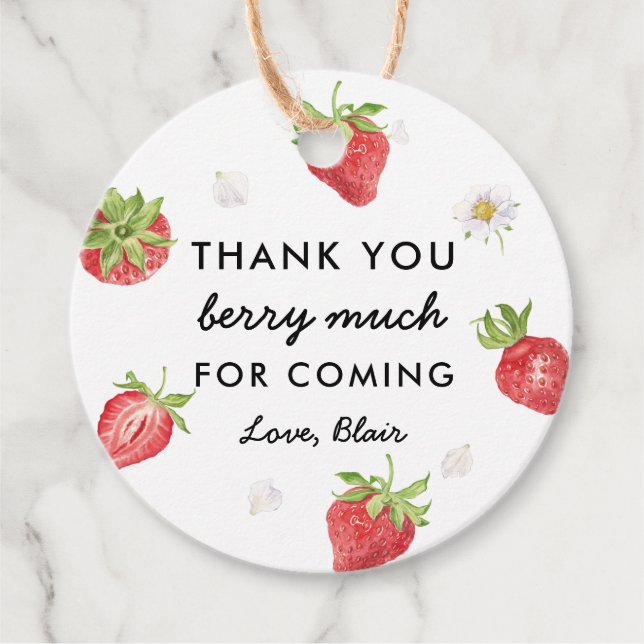Strawberry danke Ihnen Berry Much Geschenkanhänger (Vorderseite)