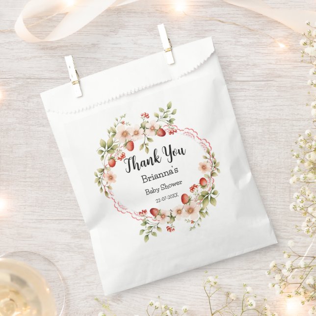 Strawberry Dankeschön-Baby Dusche Gefälligkeitstas Geschenktütchen (Ausgeschnitten)
