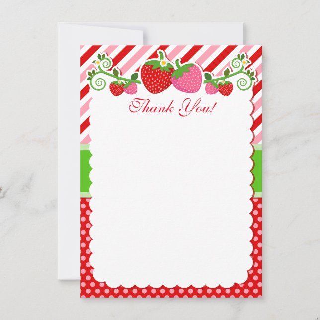 Strawberry Dankeschön Ihnen Hinweise Dankeskarte (Vorderseite)
