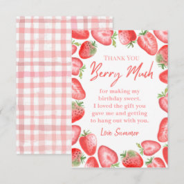 Strawberry Dankeschön-Karte | Erdbeerkarte Dankeskarte