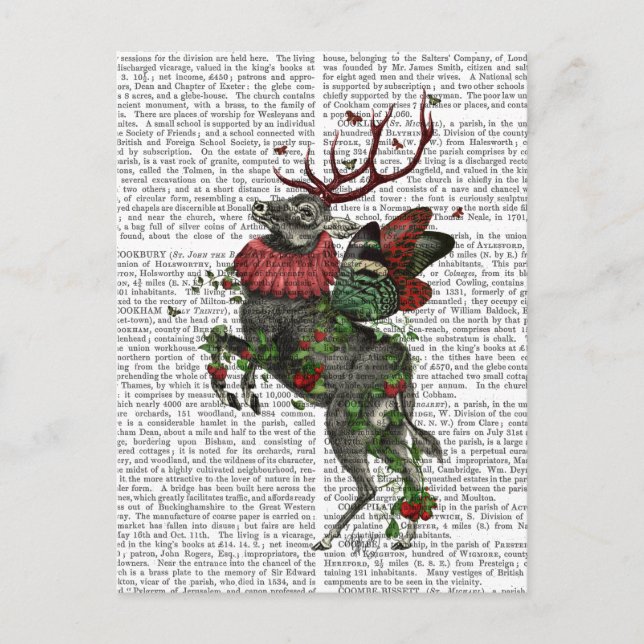 Strawberry Deer Postkarte (Vorderseite)