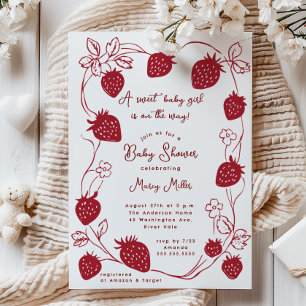 Strawberry Delight Baby Dusche Einladung