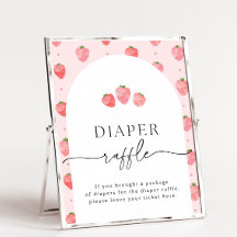 Strawberry Diaper Raffle Sign