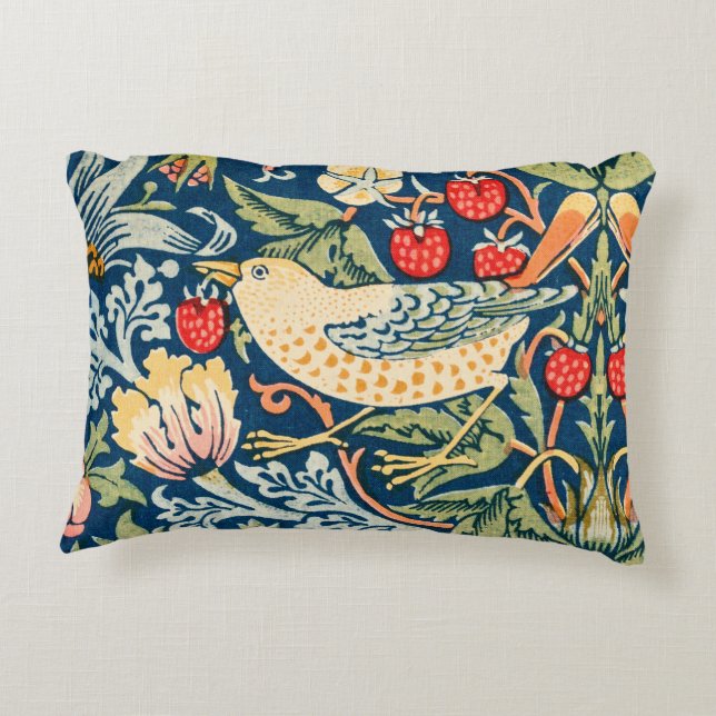 Strawberry-Dieb-Vogel von William Morris Dekokissen (Rückseite)