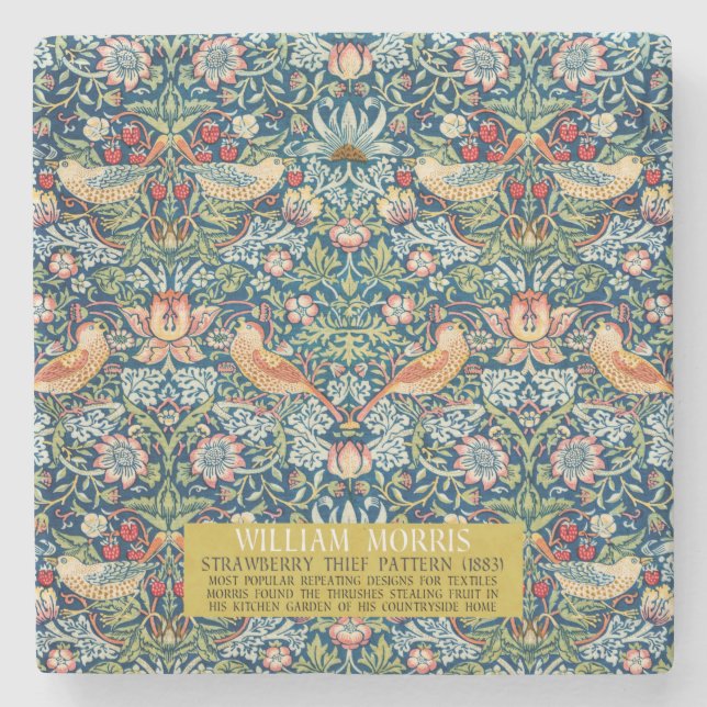 Strawberry diief - Design of William Morris Steinuntersetzer (Vorderseite)