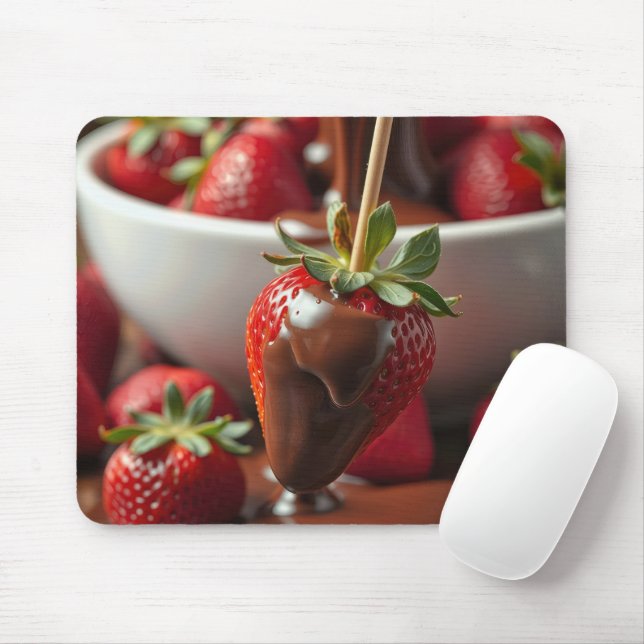 Strawberry Dipped In Chocolate Mousepad (Mit Mouse)