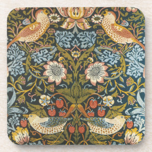 Strawberry Dives von William Morris, Vintag Art Getränkeuntersetzer