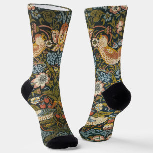 Strawberry Dives von William Morris, Vintag Art Socken