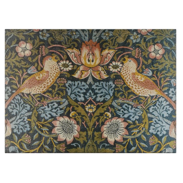 Strawberry Dives William Morris Antikes Muster Schneidebrett (Vorderseite)