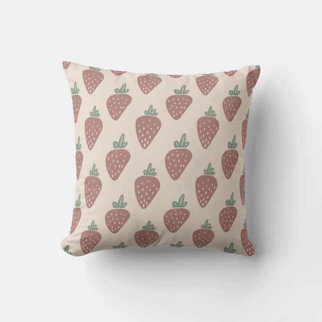 Strawberry Doodle Muster Kissen (Vorderseite)