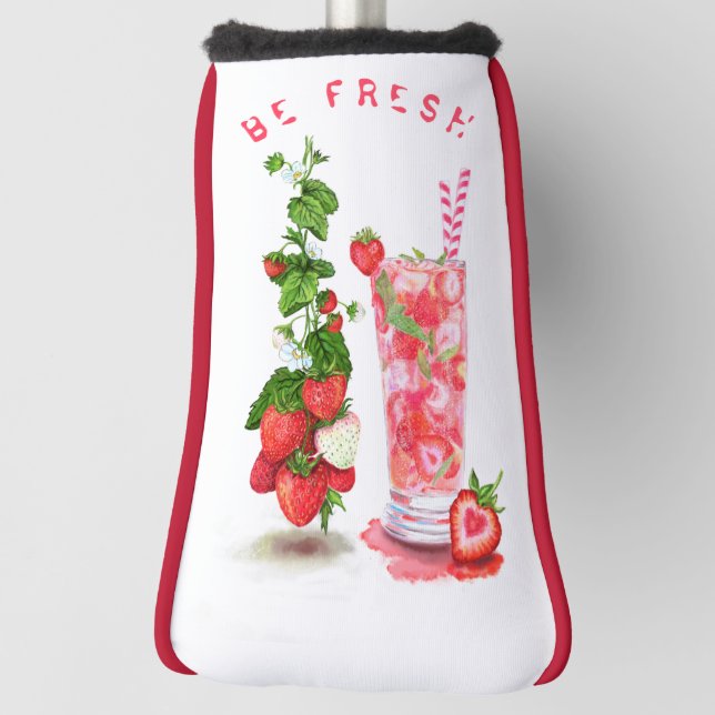 Strawberry Drink Summer Fruits Golf Head Cover Golf Headcover (Rotieren 90)