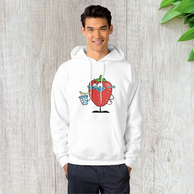 Strawberry Drinking Mens Hoodie (Von Creator hochgeladen)