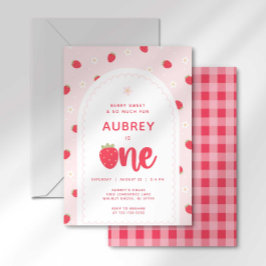 Strawberry Einladung zum ersten Geburtstag