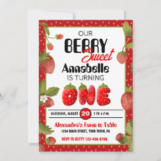 Strawberry Einladung zum Geburtstag