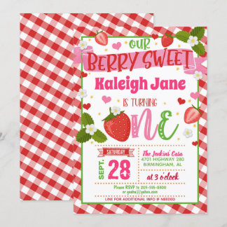 Strawberry Einladung zum Geburtstag - Berry Sweet