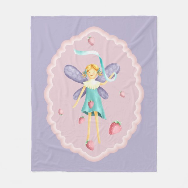 Strawberry Fairy 2 Fleece Blanket (Vorderseite)