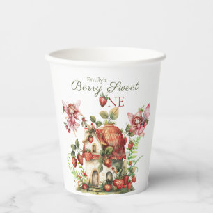 Strawberry Fairy Berry Sweet Girls erster Geburtst Pappbecher
