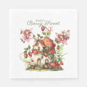 Strawberry Fairy Berry Sweet Girls erster Geburtst Serviette
