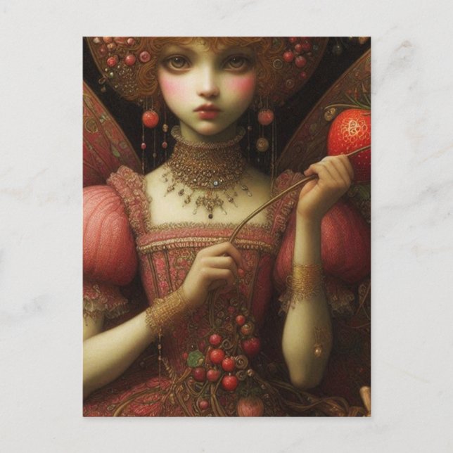 Strawberry Fairy Postkarte (Vorderseite)