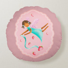 Strawberry Fairy Rundes Kissen