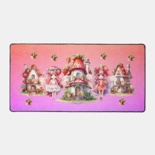 Strawberry Fairy Village Schreibtischunterlage